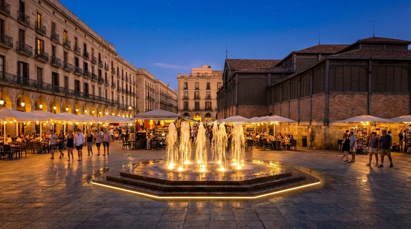 AERISIO Oasis modular cooling system in a public plaza