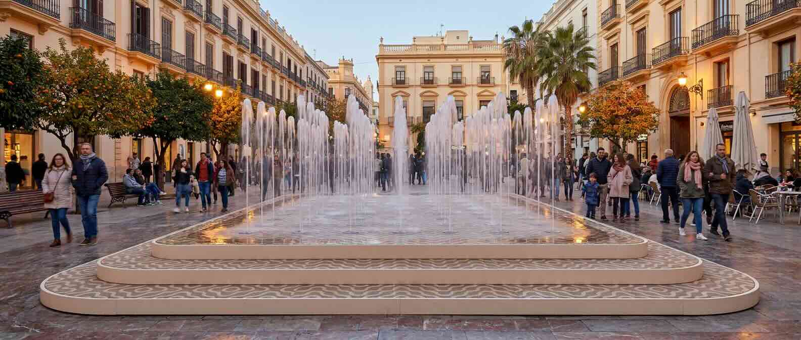 AERISIO's fast, smart, modular cooling placemaking infrastructure in a major Spanish city